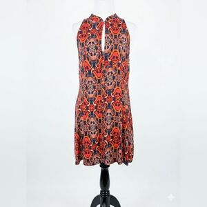 Free People Multi-color Keyhole Neckline Mini Dress/Tunic